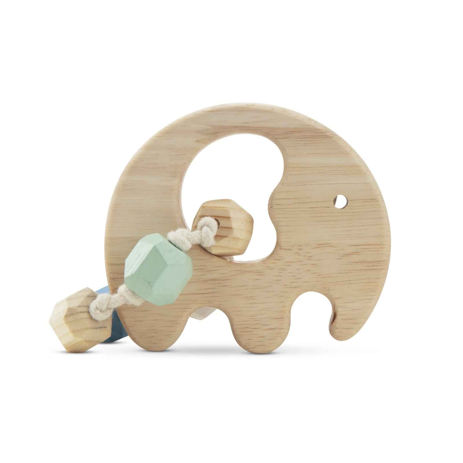 Elephant Shaped Rattle With Beads